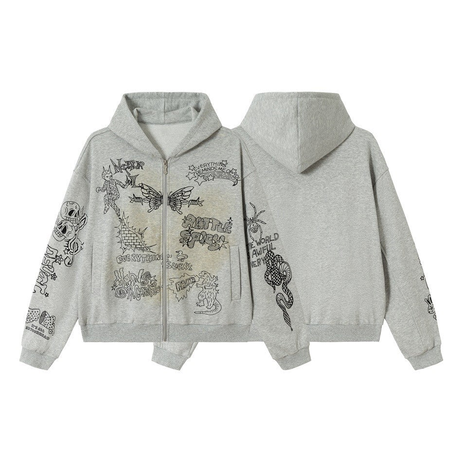 Streetwear Printed Hoodie Casual Sweatshirt