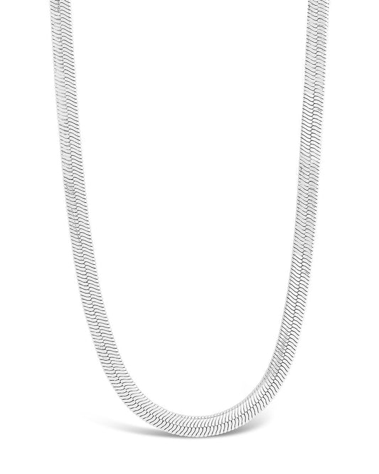 Sterling Silver Herringbone Chain Necklace — Multiple Lengths
