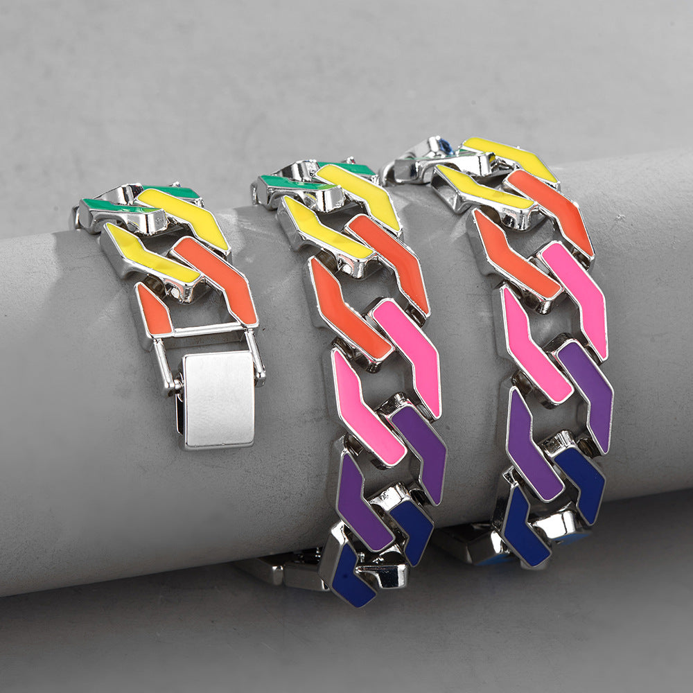 mixed color Necklace street wear