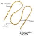 HIP Hop Gold Color Stainless Steel Curb Cuban Link Chain Necklaces Trendy Choker 50CM Long Flat Snake Chain for Men Jewelry