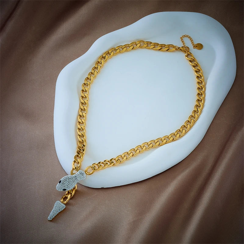 Gold Plated Cubic Zirconia Pendant Cuban Link