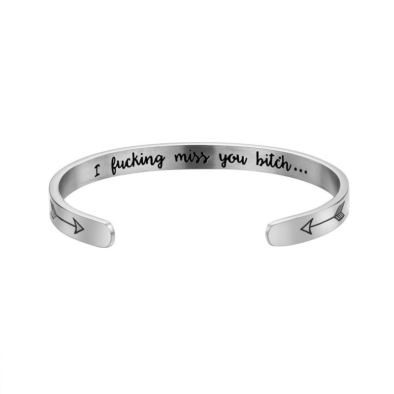 C-shaped Opening Handicraft Creative Engraving I Bucking Miss You Bitch