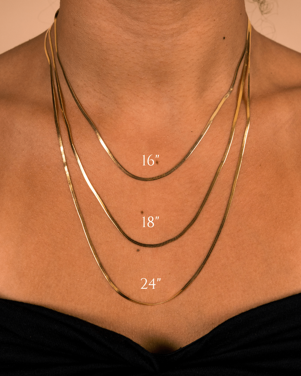 Sterling Silver Herringbone Chain Necklace — Multiple Lengths