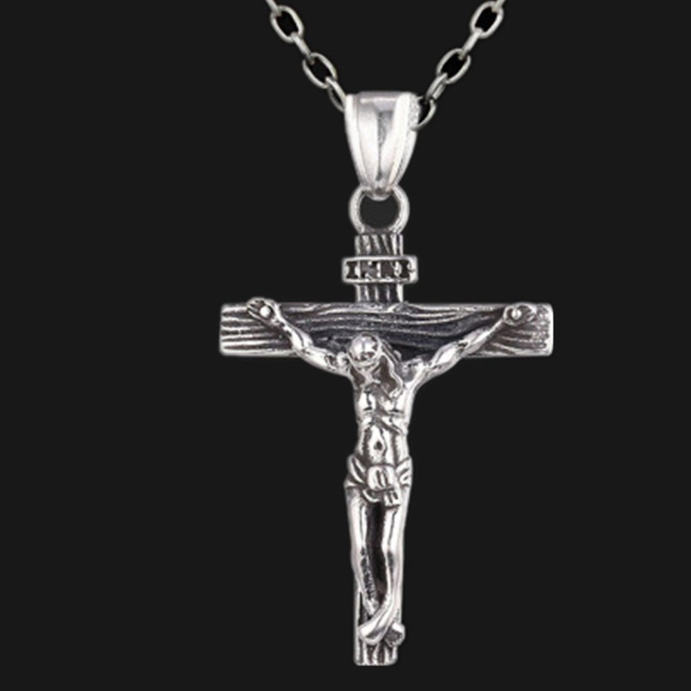 Vintage Cross Pendant Necklace — Unisex Clavicle Chain