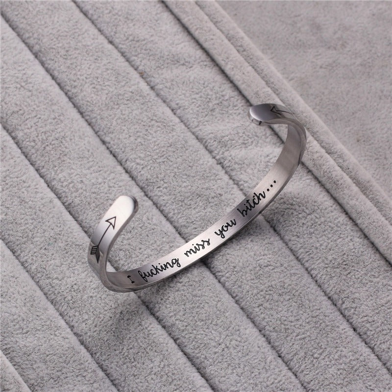 C-shaped Opening Handicraft Creative Engraving I Bucking Miss You Bitch