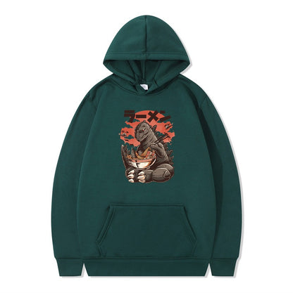 Cartoon printed fashionable men's and women's autumn and winter hoodies with hats