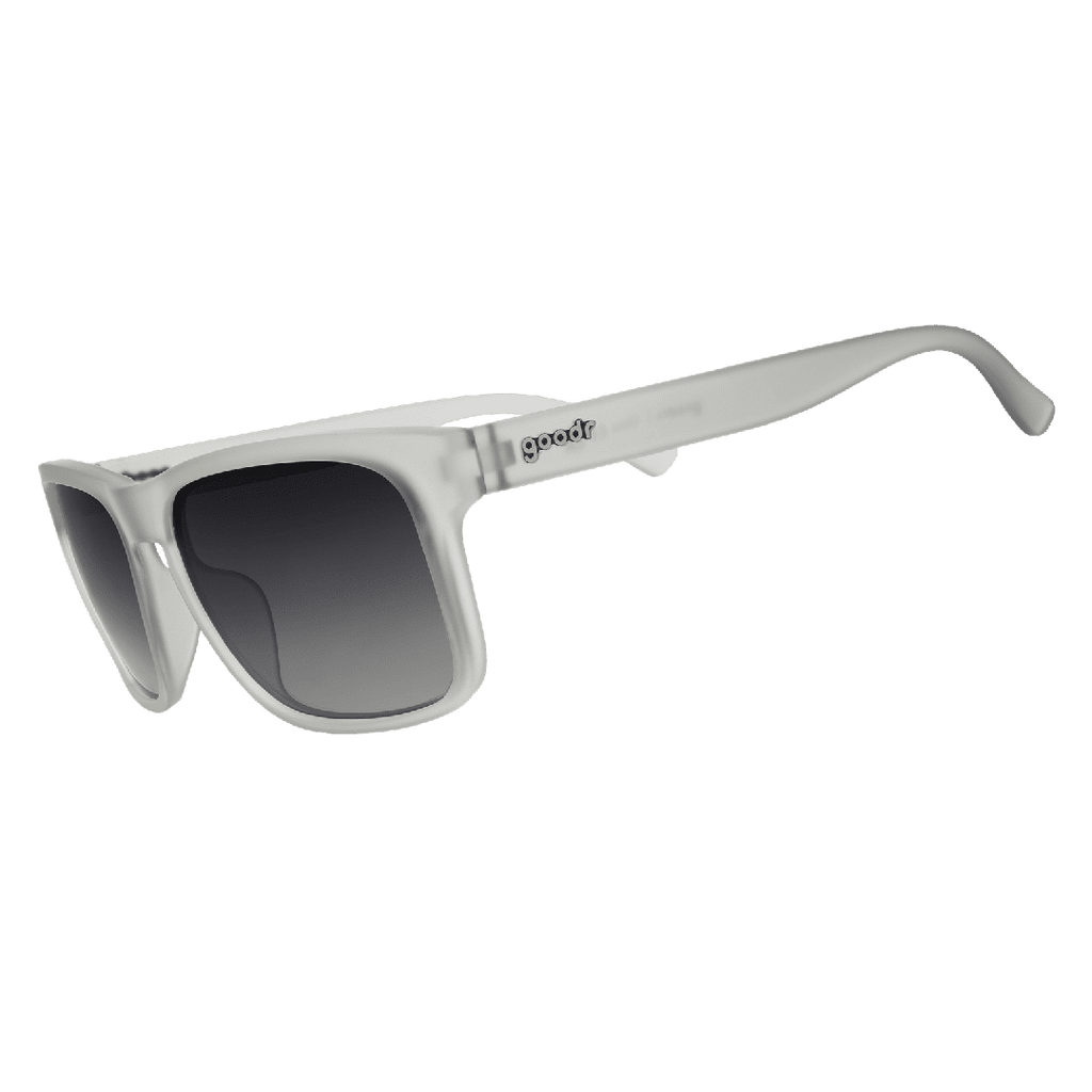 Luxury gray framed polarized sunglasses with gradient dark lenses, elegant style for professional accessories. - "Casually Juggles Boulders" Grand G Polarized Sunglasses - Default Title - Rare Air Discs, Shopify Collective