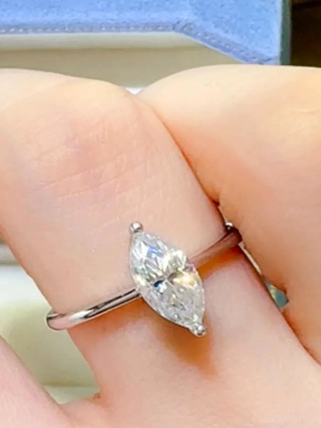 2 Carat Moissanite 925 Sterling Silver Ring — Marquise Minimalist