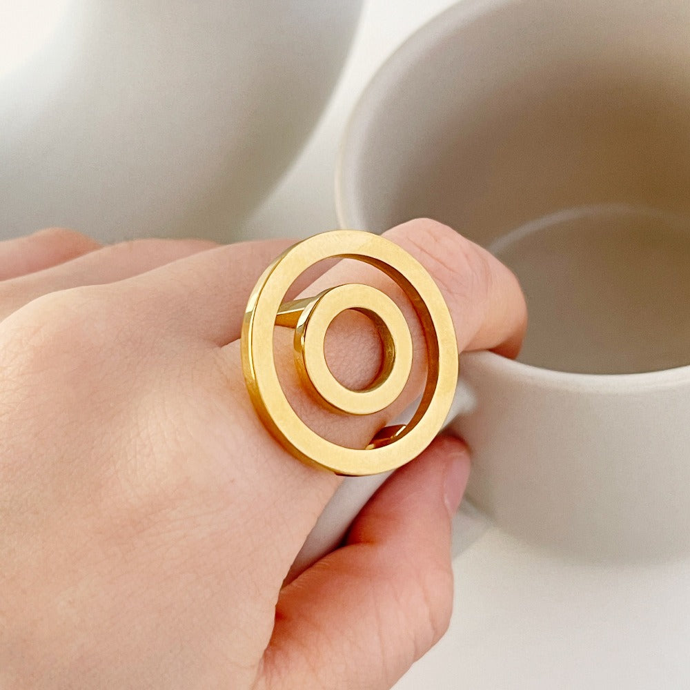 simple versatile circle shape ring for women