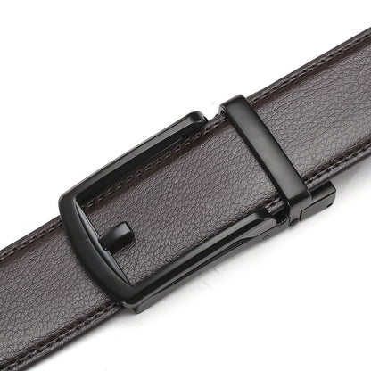 Genuine leather belt men's automatic buckle belt cowhide belt fake needle buckle belt