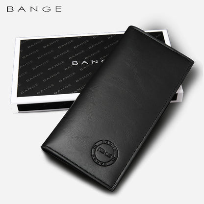 Bange New Men's Wallet Korean Version PU Wallet Clutch Bag Simple Fashion Ticket Clip Multi-Card Long Wallet
