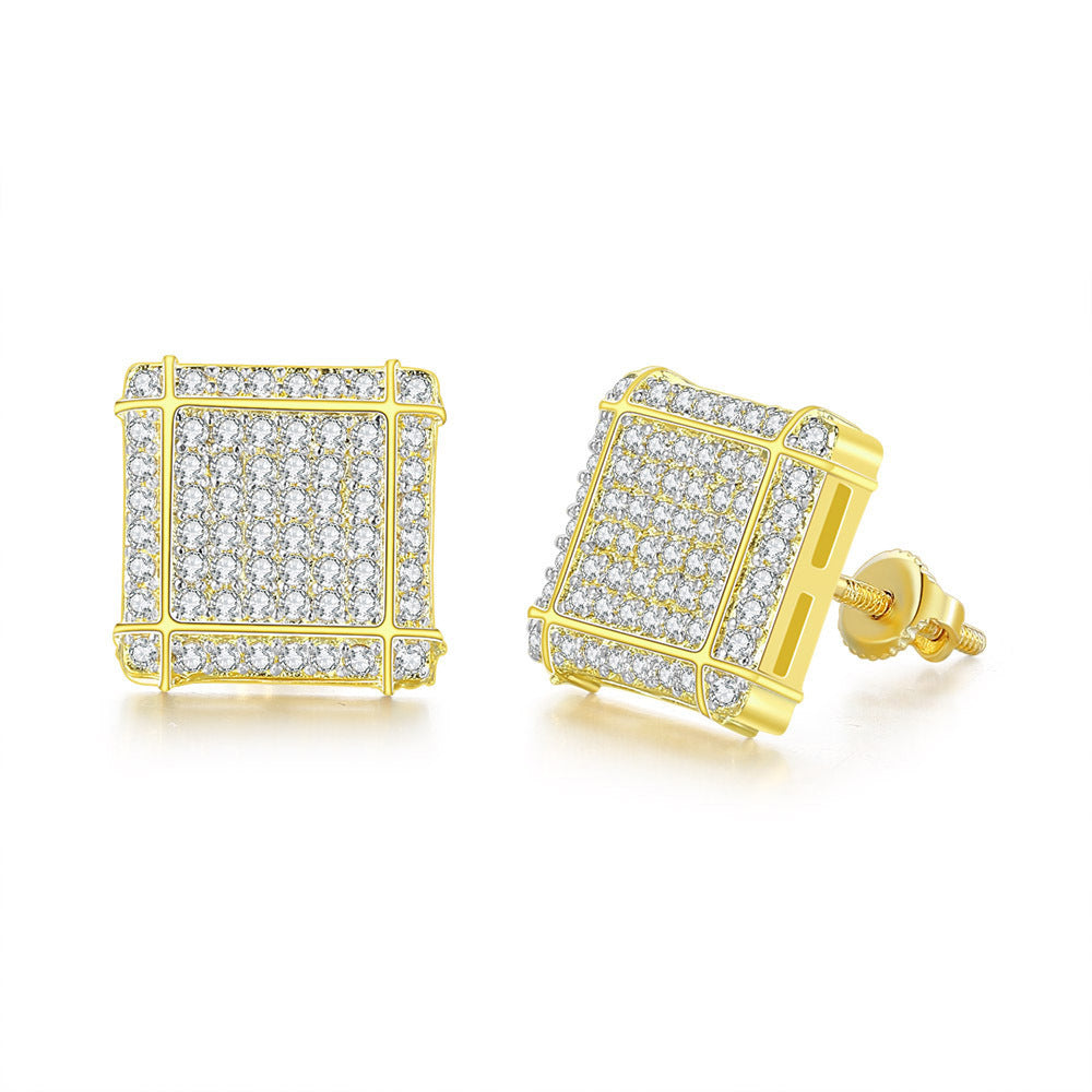 Zircon Square Thread Earrings