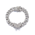Niche Design Gold Box Buckle Necklace Butterfly Chain
