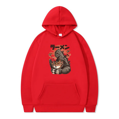 Cartoon printed fashionable men's and women's autumn and winter hoodies with hats