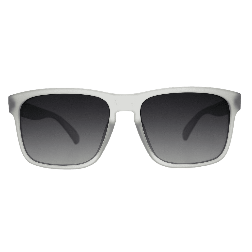 Luxury gray polarized sunglasses with sleek rectangular frames, perfect for professional style and elegant business. - "Casually Juggles Boulders" Grand G Polarized Sunglasses - Default Title - Rare Air Discs, Shopify Collective