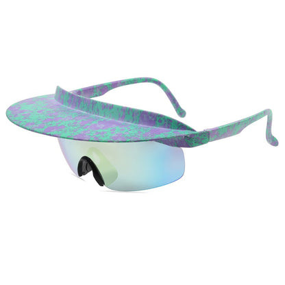 New Large Frame Cycling Glasses for Men and Womens Fashionable and Colorful Hats, Sunglasses, Personalized Brims, Sunglasses