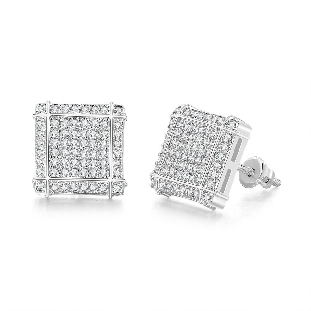Zircon Square Thread Earrings
