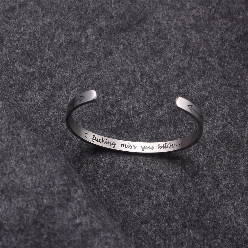 C-shaped Opening Handicraft Creative Engraving I Bucking Miss You Bitch
