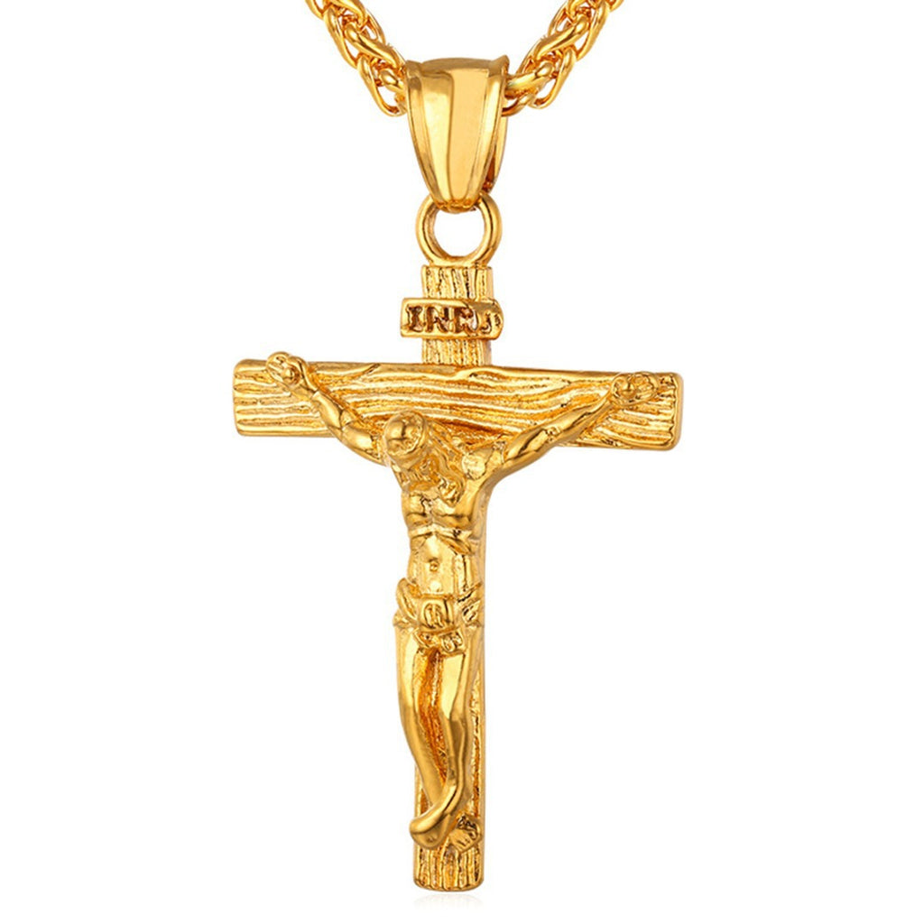 Vintage Cross Pendant Necklace — Unisex Clavicle Chain
