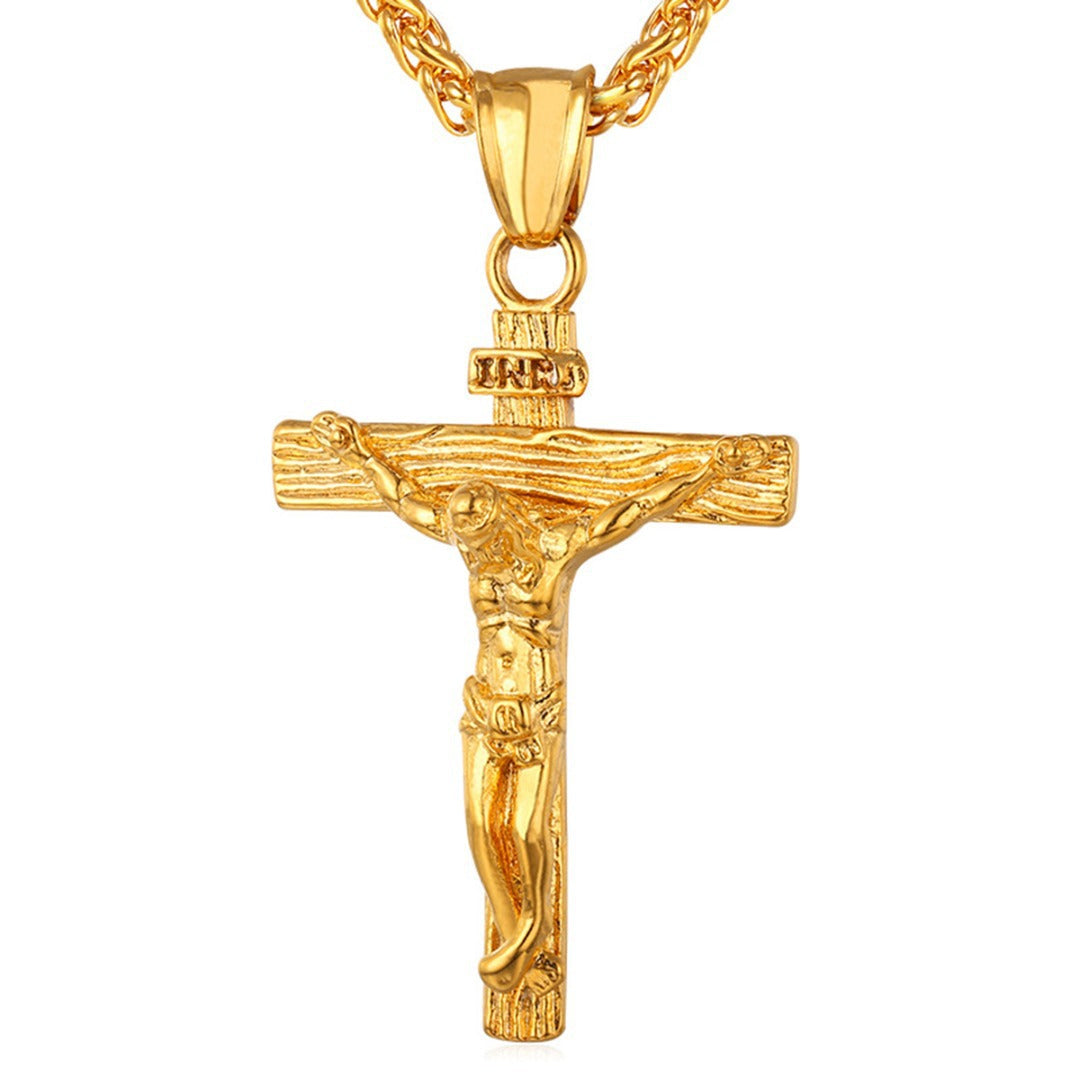 Vintage Cross Pendant Necklace — Unisex Clavicle Chain