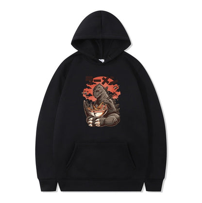 Cartoon printed fashionable men's and women's autumn and winter hoodies with hats