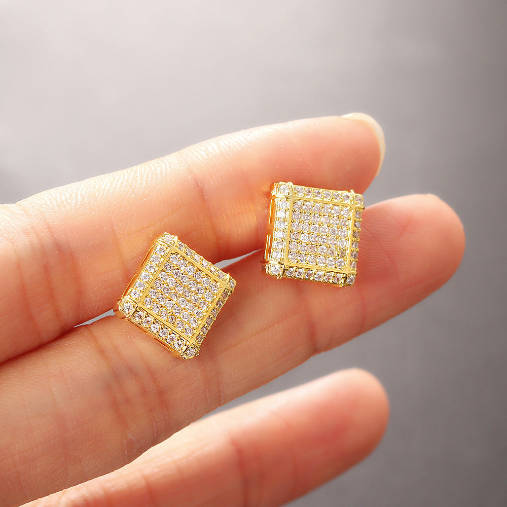 Zircon Square Thread Earrings