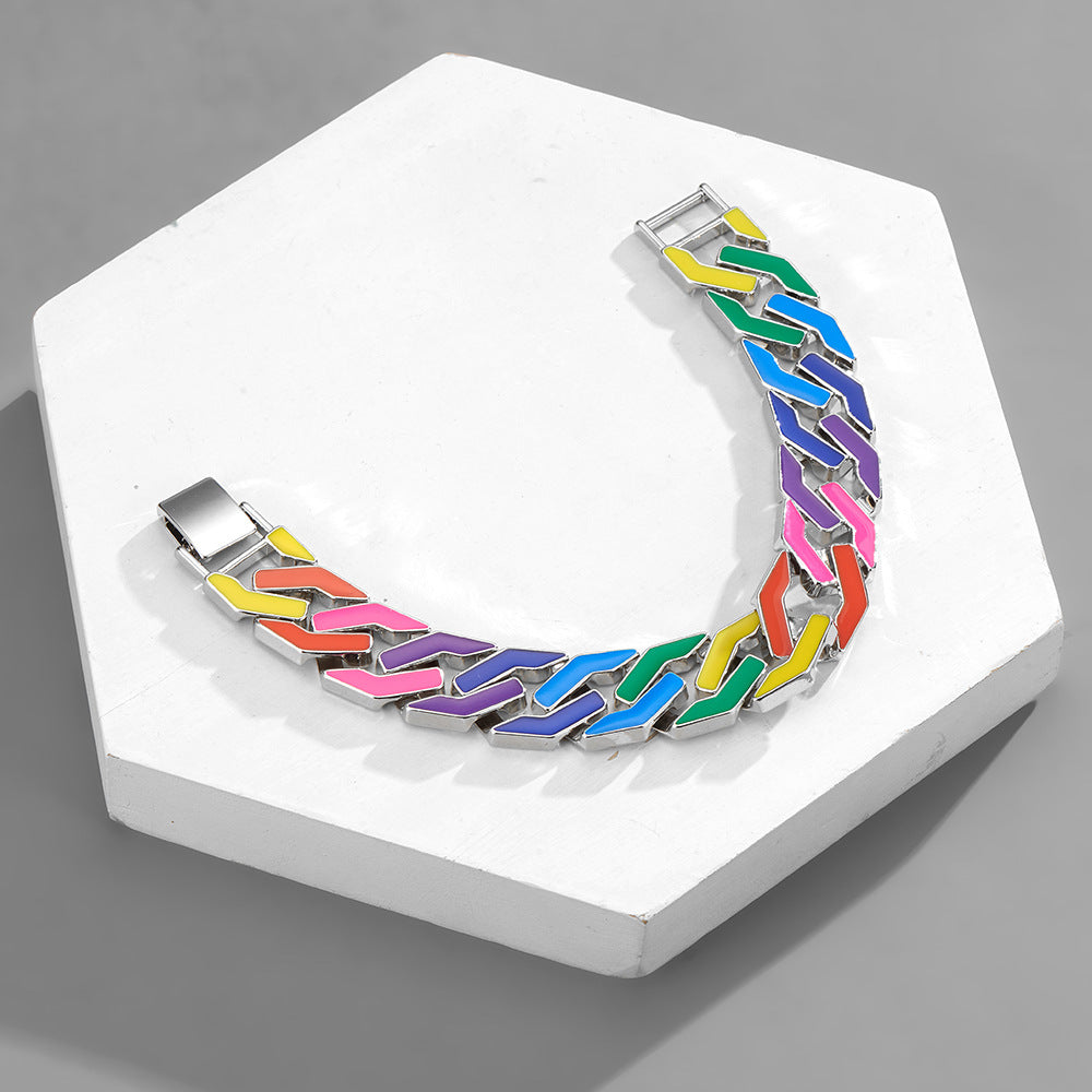 mixed color Necklace street wear