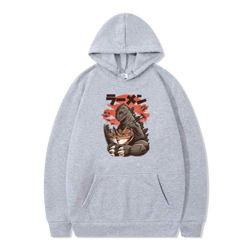 Cartoon printed fashionable men's and women's autumn and winter hoodies with hats