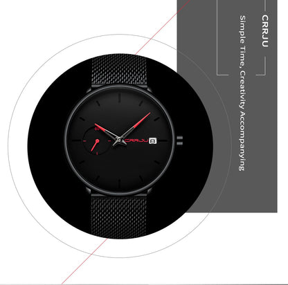 Crrju Sports Date Mens Watches Top Brand Luxury Waterproof Sport Watch