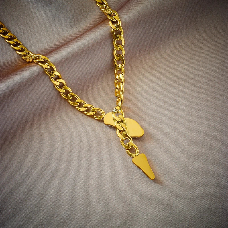 Gold Plated Cubic Zirconia Pendant Cuban Link