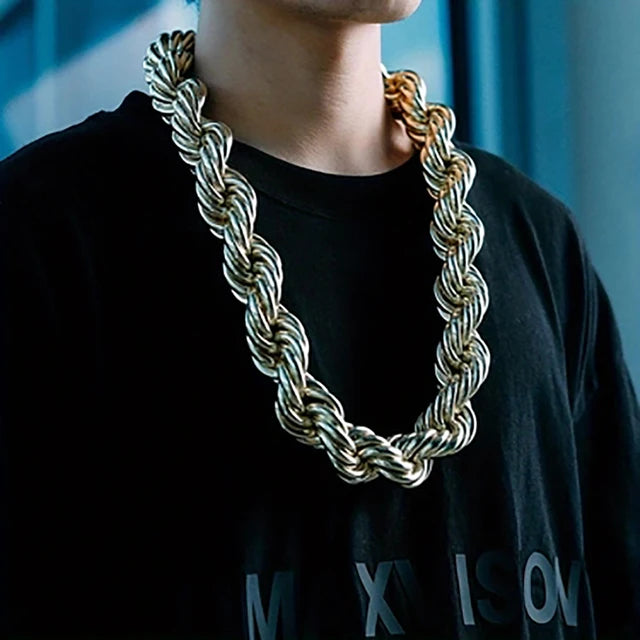30mm Chunky Rope Chain Necklace — 14K Gold Plated, 30 Inch