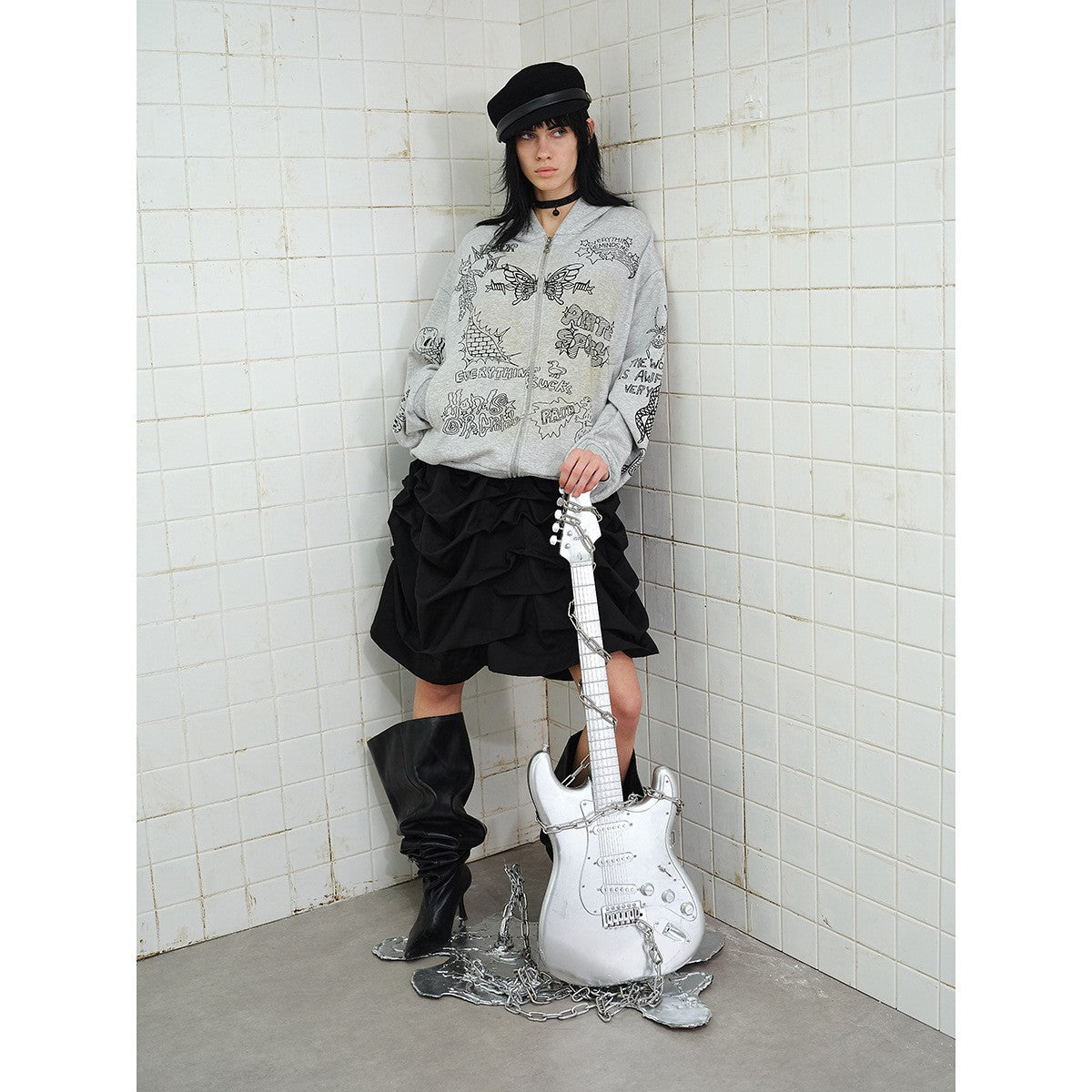 Streetwear Printed Hoodie  Casual Sweatshirt