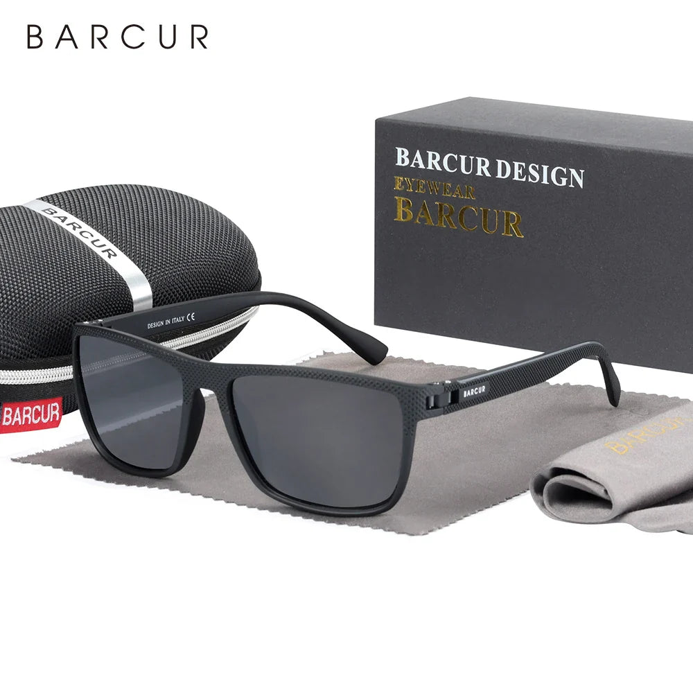 BARCUR TR90 Square Sport Sunglasses — Polarized UV400