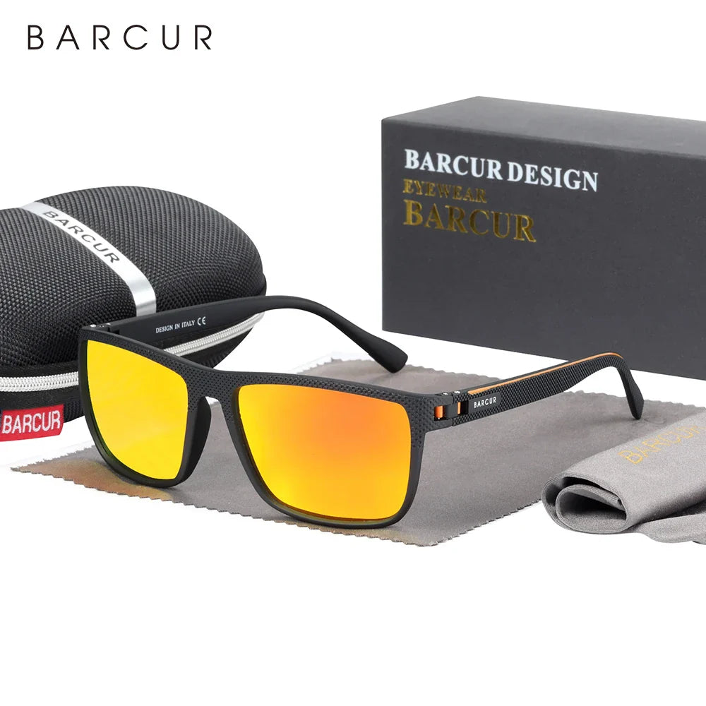 BARCUR TR90 Square Sport Sunglasses — Polarized UV400
