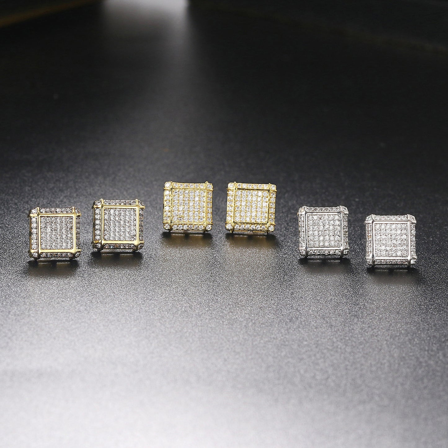 Zircon Square Thread Earrings