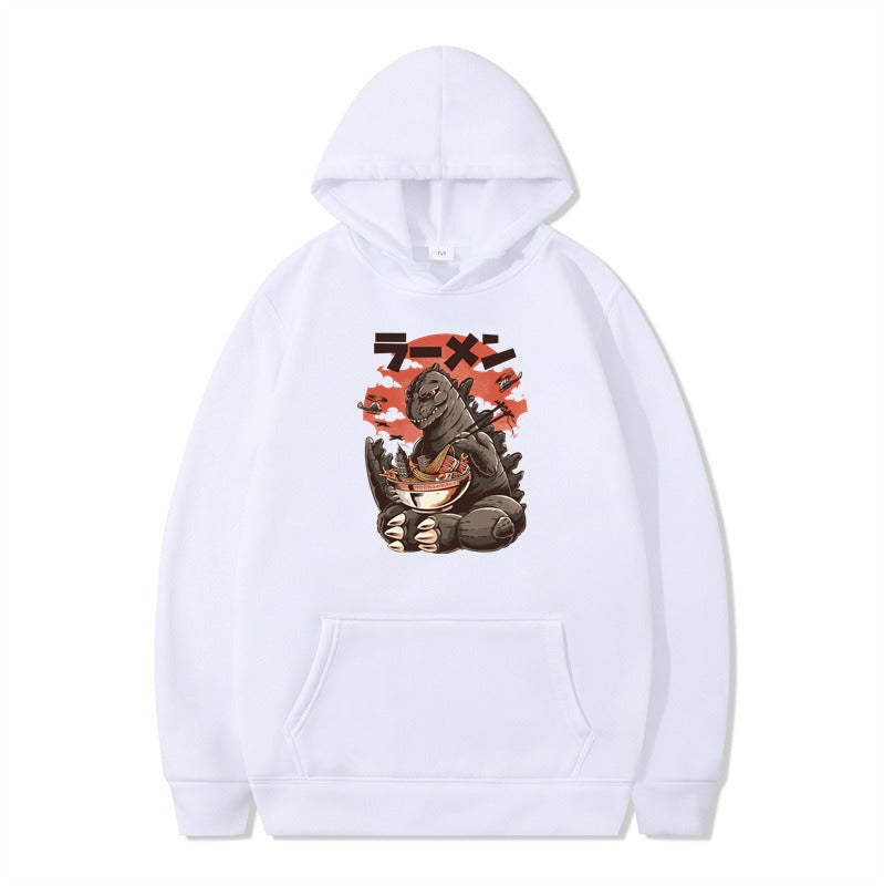 Cartoon printed fashionable men's and women's autumn and winter hoodies with hats