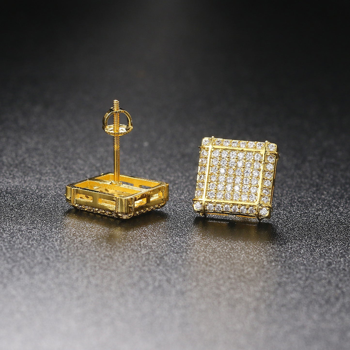 Zircon Square Thread Earrings
