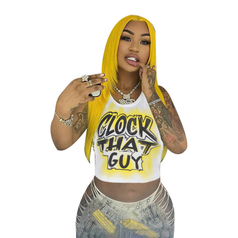 letter printed short T-shirt