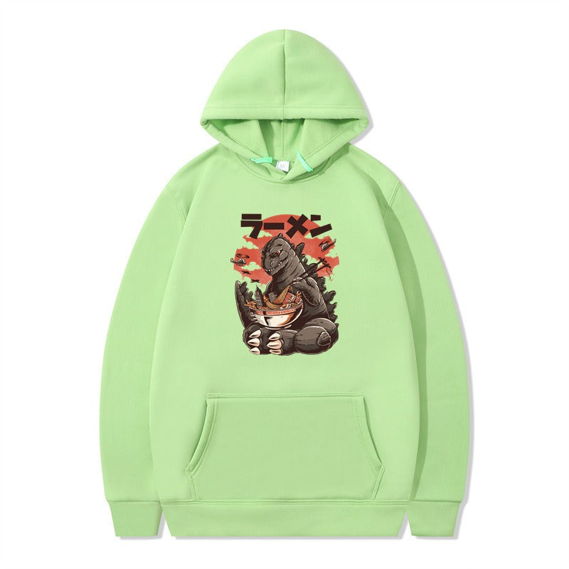 Cartoon printed fashionable men's and women's autumn and winter hoodies with hats