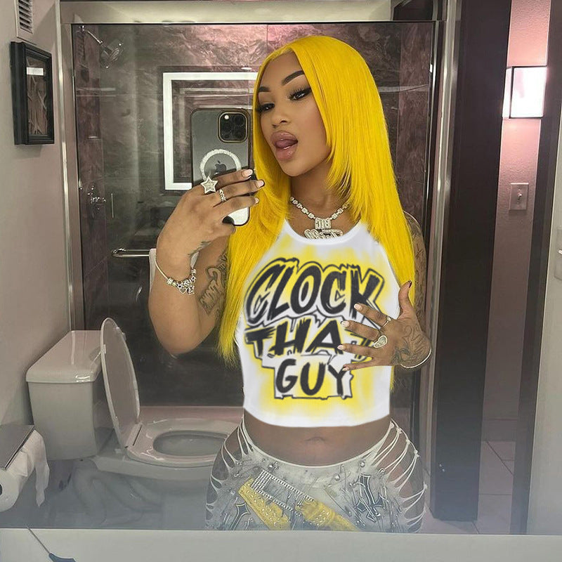 letter printed short T-shirt