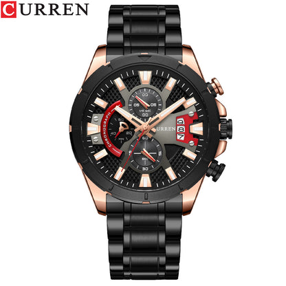 Men's Watch Six Hand Watch Quartz Watch Steel Band Calendar Men's Watch