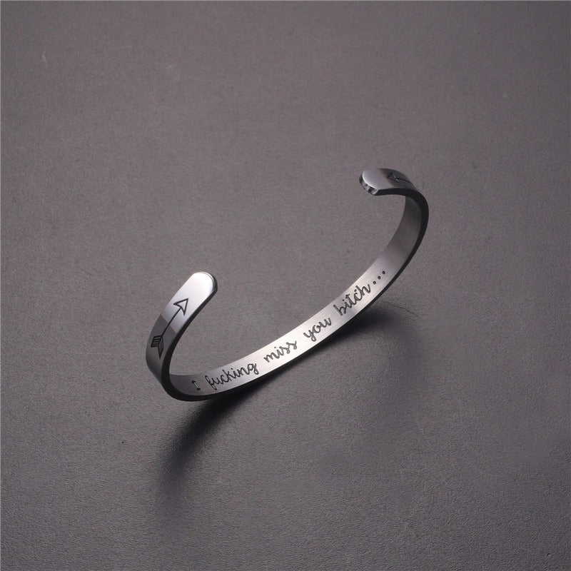 C-shaped Opening Handicraft Creative Engraving I Bucking Miss You Bitch