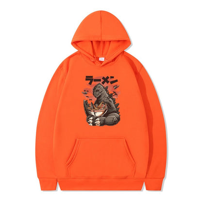 Cartoon printed fashionable men's and women's autumn and winter hoodies with hats