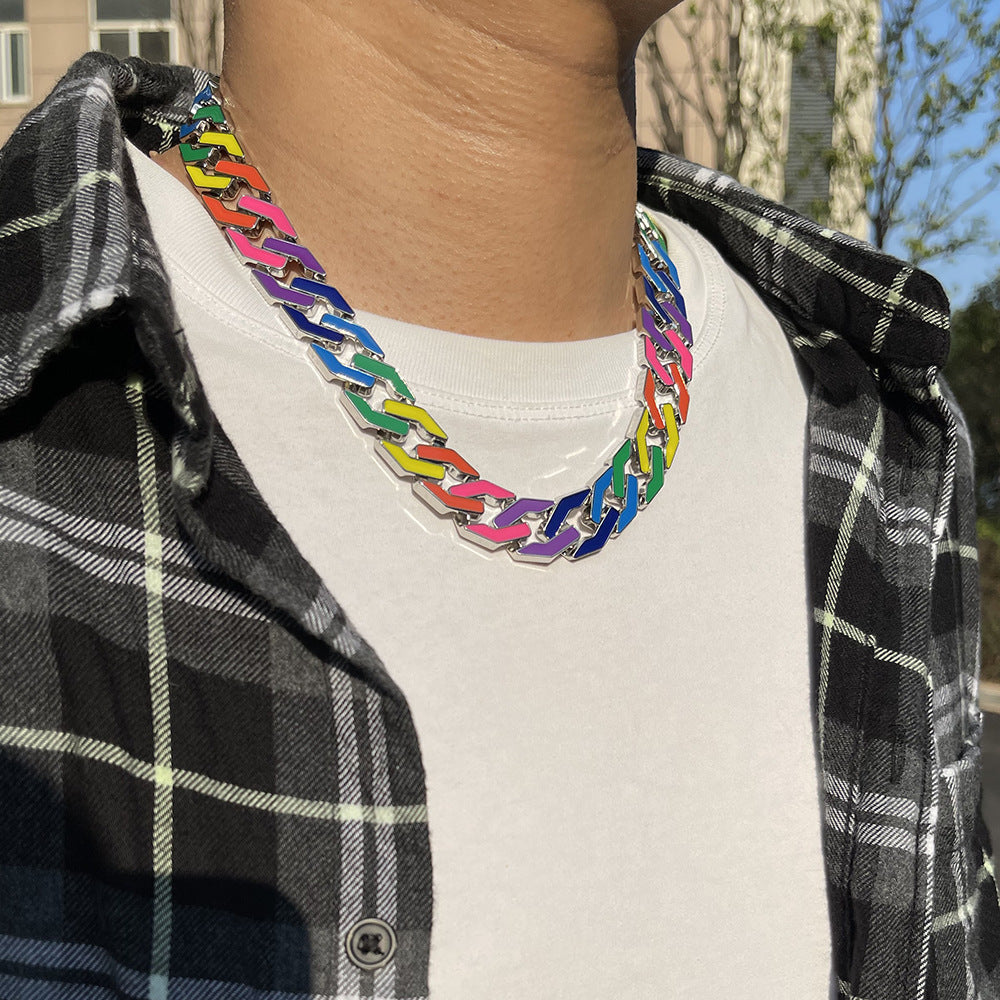 mixed color Necklace street wear