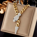Gold Plated Cubic Zirconia Pendant Cuban Link