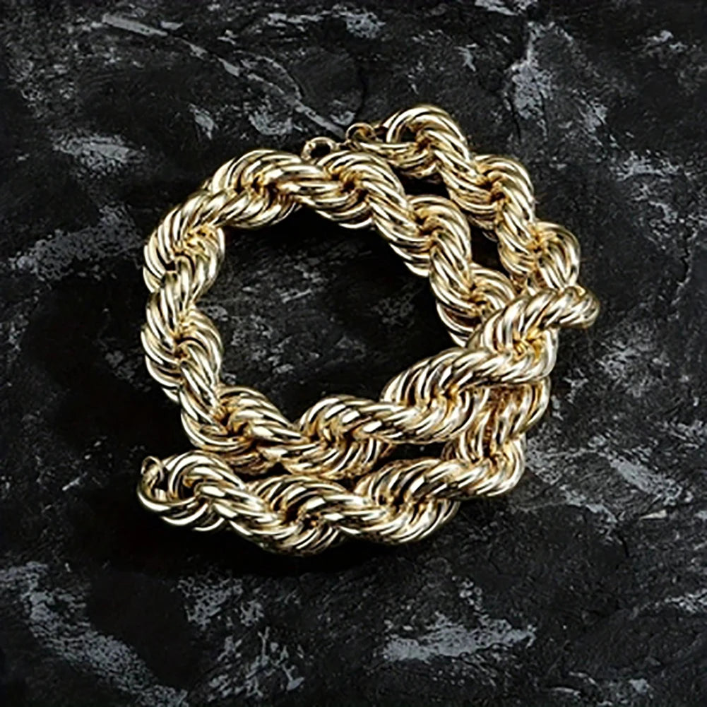 30mm Chunky Rope Chain Necklace — 14K Gold Plated, 30 Inch