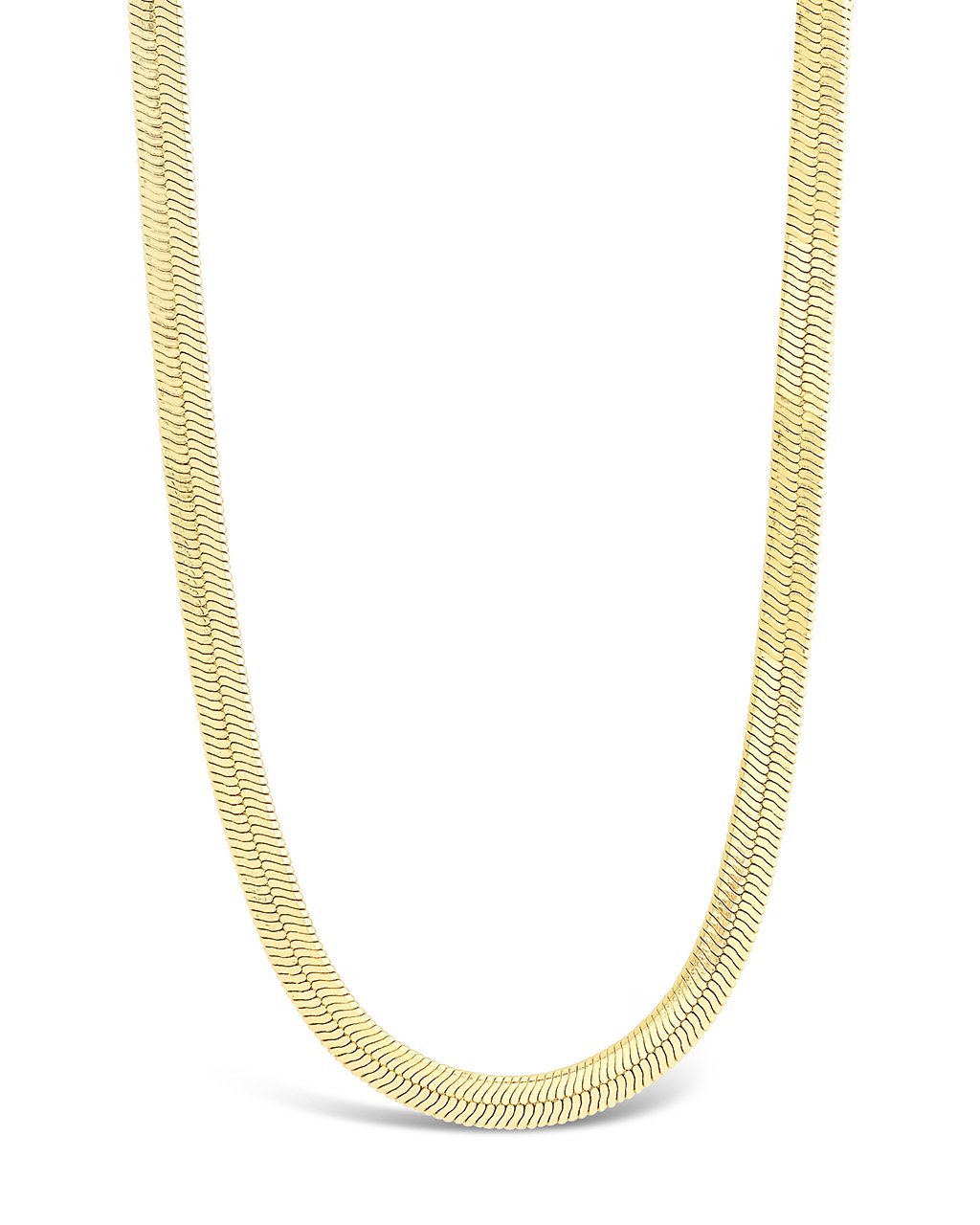 Sterling Silver Herringbone Chain Necklace — Multiple Lengths