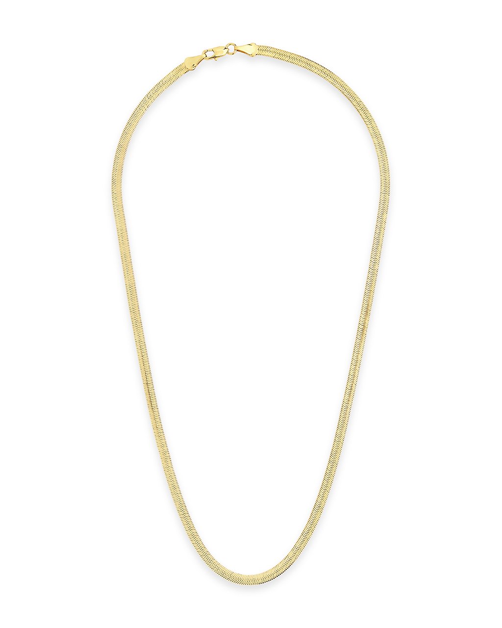 Sterling Silver Herringbone Chain Necklace — Multiple Lengths