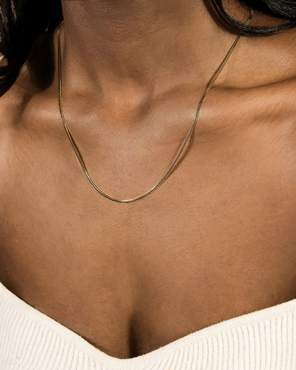Sterling Silver Herringbone Chain Necklace — Multiple Lengths