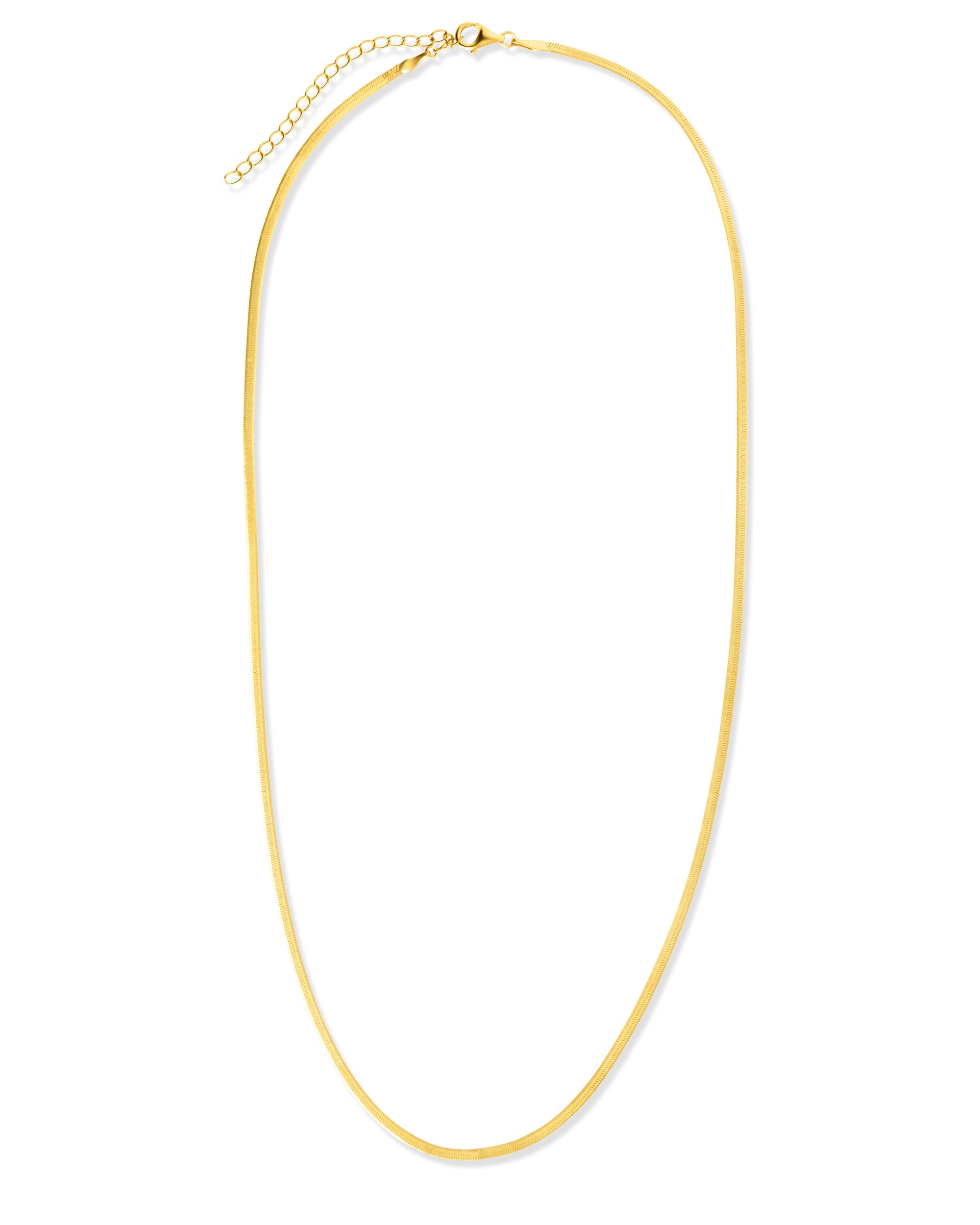 Sterling Silver Herringbone Chain Necklace — Multiple Lengths